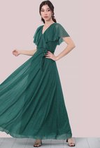HASVEL-Emerald kleur Maxi jurk Dames - Maat S-Galajurk-Avondjurk-HASVEL-Emerald Colour Maxi Dress Women - Size S-Prom Dress-Evening Dress