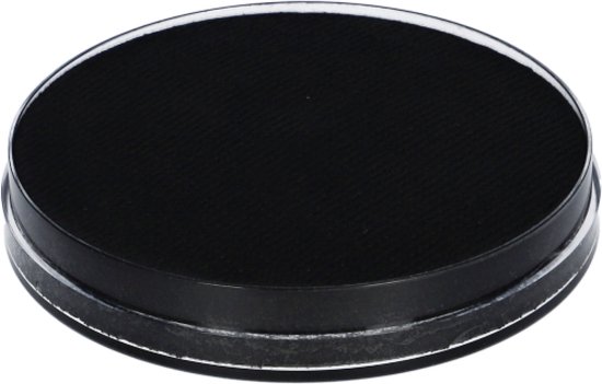 Zwarte aquaproduct Schmink in een doorzichtige pot met deksel.
