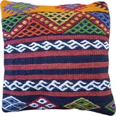 Echt Vintage Kelim kussenhoes-40x40-Handgemaakt-authentiek
