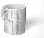 Mok - Koffiemok - Grijs - Wit - Brocante - Plank - Mokken - 350 ML - Beker - Koffiemokken - Theemok