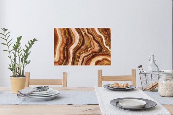 Stickers Stickers muraux - Marbre - Beige - Or - 60x40 cm - Feuille adhésive