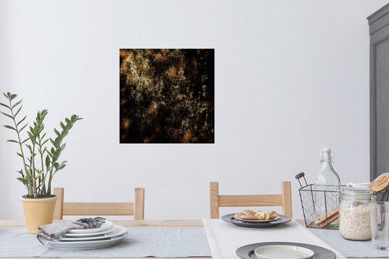 Muurstickers - Sticker Folie - Goud - Zwart - Abstract - 80x80 cm - Plakfolie - Muurstickers Kinderkamer - Zelfklevend Behang - Zelfklevend behangpapier - Stickerfolie