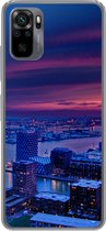 Geschikt voor Xiaomi Redmi Note 10 Pro hoesje - Rotterdam - Lucht - Roze - Siliconen Telefoonhoesje