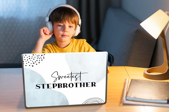 Laptop sticker - 12.3 inch - Quote - Brother - Love - Stepbrother - 30x22cm - Laptopstickers - Laptop skin - Cover