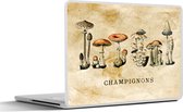 Sticker ordinateur portable - 15,6 pouces - Champignon - Automne - Vintage