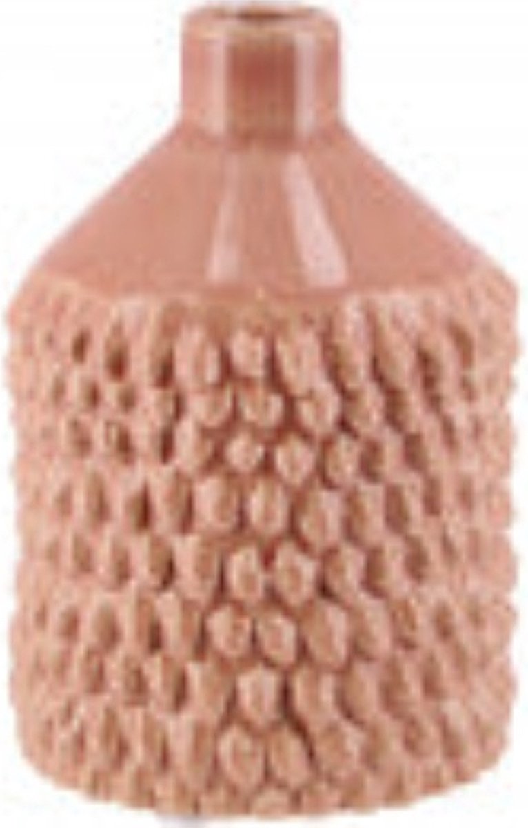 Vosteen Vaasje Danil - 9x13cm Oud roze/zalm