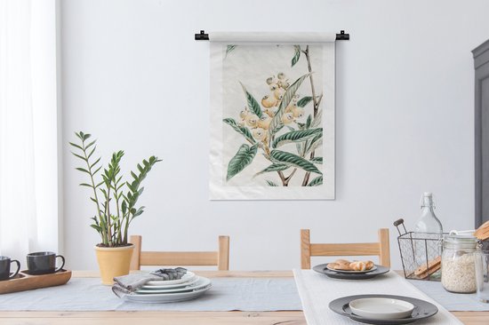 Tapisserie - Toile murale - Fruits - Feuilles - Japandi - 60x80 cm - Tapisserie