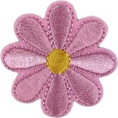 Madelief Bloemetje Strijk Embleem Patch Roze 4 cm / 4 cm / Roze