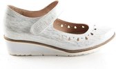 Christina Capo- 21685 Jolieke zilver witte schoen met sleehak- pump- maat 38