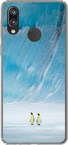 Geschikt voor Huawei P20 Lite (2020) hoesje - Twee keizerpinguïns voor een ijsberg - Siliconen Telefoonhoesje