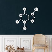 Wanddecoratie |Chocolate Theobromine Molecule decor | Metal - Wall Art | Muurdecoratie | Woonkamer |Wit| 60x60cm