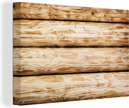 Portaal vooroordeel hongersnood Canvas Schilderij Plank - Landelijk - Hout - Naturel - 60x40 cm -  Wanddecoratie | bol.com