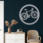 Wanddecoratie |Fiets metaal / Bicycle  | Metal - Wall Art | Muurdecoratie | Woonkamer |Zilver| 60x60cm