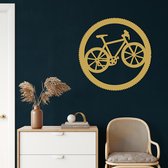 Wanddecoratie |Fiets metaal / Bicycle  | Metal - Wall Art | Muurdecoratie | Woonkamer |Gouden| 60x60cm