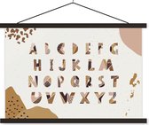 Porte-affiche avec affiche - Affiche scolaire - Proverbes - Alphabet - Citations - Enfants - Bébé - Garçons - Meiden - 120x80 cm - Lattes noires