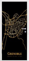 Deursticker Grenoble - Kaart - Goud - 95x235 cm - Deurposter