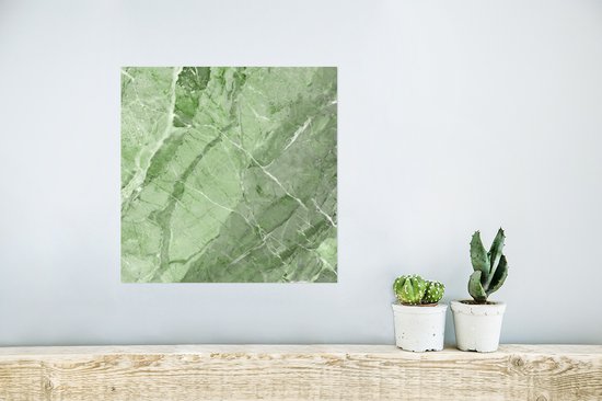 Poster Granit - Galets - Wit - Vert - 30x30 cm