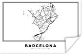 Poster Barcelona - Stadskaart - Spanje - 180x120 cm XXL - Plattegrond