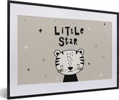 Fotolijst incl. Poster - Little star - Kinderen - Quotes - Spreuken - Kids - Baby - Kindje - 60x40 cm - Posterlijst