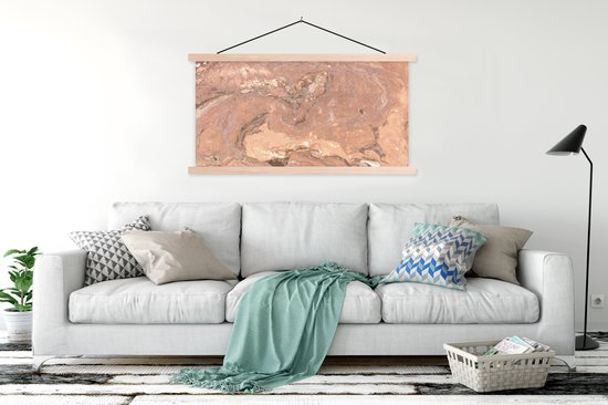 Porte-affiche avec affiche - Affiche scolaire - Galets - Granit - Rose - 120x60 cm - Lattes vierges