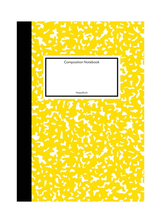 HappyBook - Notitieboek - Geel - Softcover - Gelijnd - Werk - Studie - School - Dagboek - Elastiek - Boekenlegger - Cadeau - Relatiegeschenk - Composition notebook - Journal - Schrijven - Zakelijk schrijven - Notities - Doelen stellen - Planning Boek