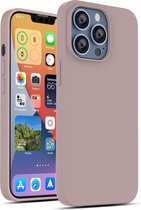 Hoesje Geschikt voor iPhone 13 Pro Max – Liquid siliconen backcover – Pink Sand