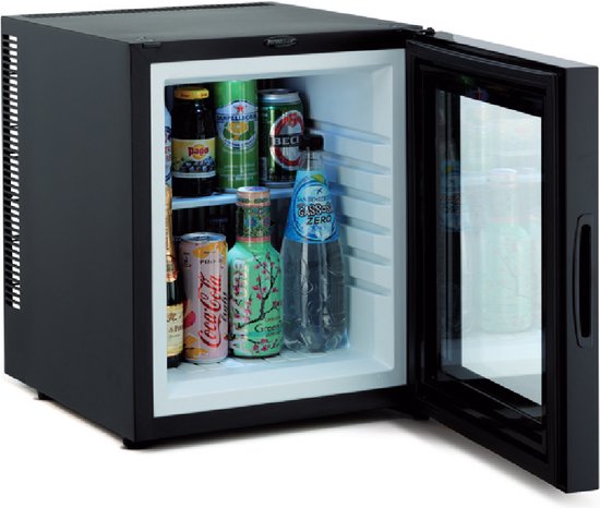 Koelkast: Technomax TP30NG minibar koelkast - 30 liter - compleet geruisloos - met glazen deur, van het merk Technomax