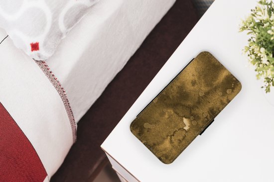 Bookcase pour iPhone 12 Pro Max Bookcase - Or - Peinture - Abstrait - Avec poches - Étui portefeuille avec fermeture magnétique