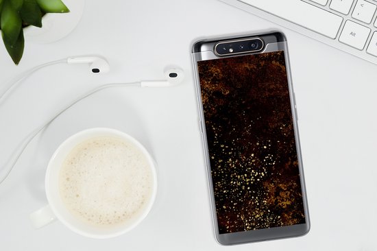 Coque Samsung Galaxy A80 - Or - Zwart - Rouille - Vintage - Étui de téléphone en Siliconen