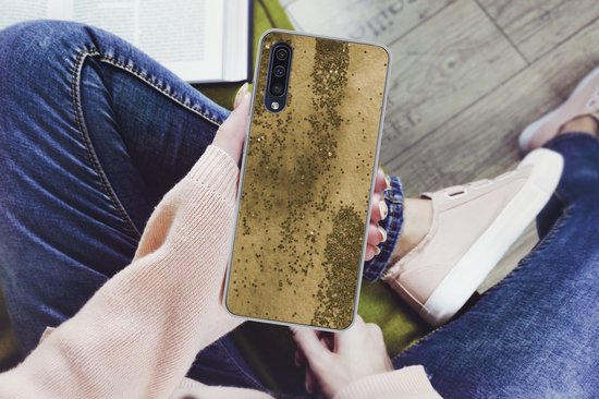 Coque Samsung Galaxy A50 - Or - Glitter - Structure - Coque de téléphone en Siliconen