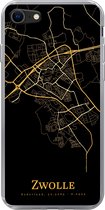 Geschikt voor iPhone 7 hoesje - Zwolle - Kaart - Goud - Siliconen Telefoonhoesje
