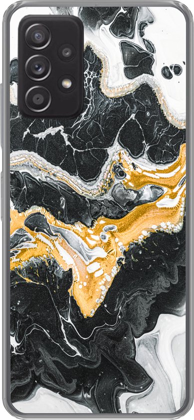Coque Samsung Galaxy A33 5G - Imprimé Marbre - Zwart - Or - Coque en Siliconen -