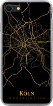 Geschikt voor iPhone 7 hoesje - Köln - Kaart - Goud - Siliconen Telefoonhoesje