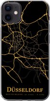 Geschikt voor iPhone 12 mini hoesje - Düsseldorf - Kaart - Goud - Siliconen Telefoonhoesje
