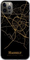 Geschikt voor iPhone 13 Pro Max hoesje - Hasselt - Kaart - Goud - Siliconen Telefoonhoesje