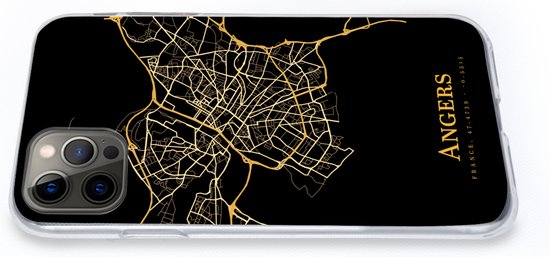 Coque iPhone 13 Pro - Angers - Carte - Or - Coque de téléphone en Siliconen