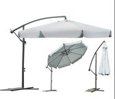 Zweefparasol met voet - 350 cm doorsnede - hangparasol  - parasol-Verstelbaar