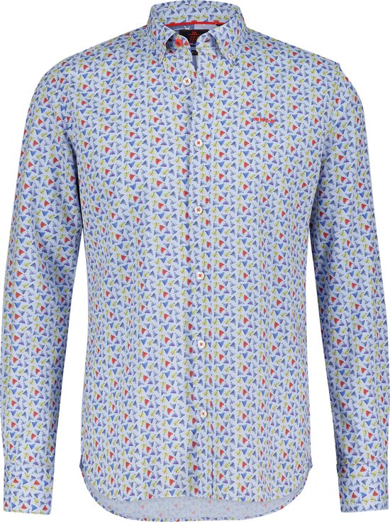 NZA New Zealand Auckland Lange mouw Overhemd - 22AN543 Glencairn Bleu (Maat: XXL)