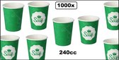 1000x Soepbeker karton 240cc Delicious groen - Soep salade beker festival warme dranken maaltijd carnaval