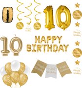 10 jaar Verjaardag Versiering pakket Gold