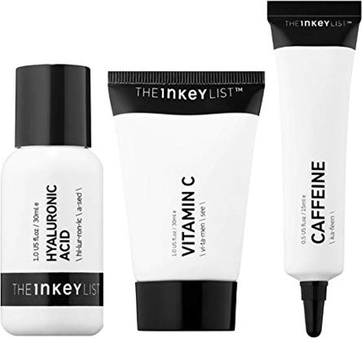 The Inkey List Anti-Aging Skincare Huidverzorging set - Hyaluronic - Vitamin C - Caffeine Eye Cream