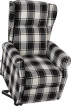 vidaXL Sta-op-stoel verstelbaar stof bruin en wit
