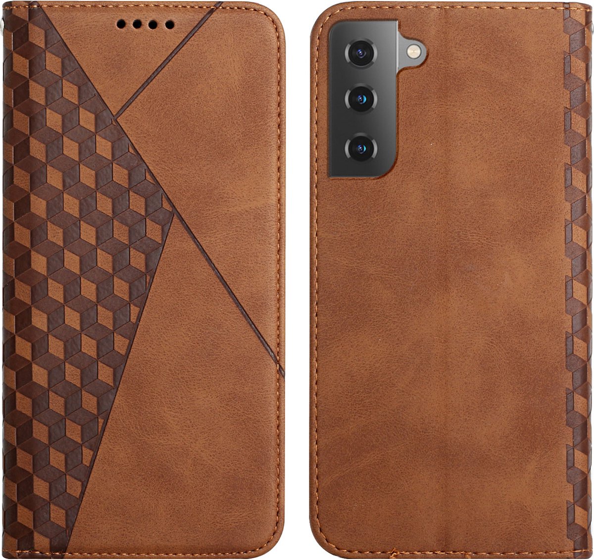 Samsung Galaxy S22 Plus Book Case - PU Lederen Telefoonhoesje - Pasjeshouder - Bruin