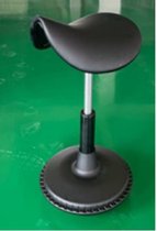 Wobblez® Zadelkruk Ergonomische Bureaustoel voor Zit Sta Bureaus met een Hoogte 75-95 cm - Wiebelkruk in Hoogte Verstelbaar  van 55-75 cm - Zadelkruk Zwart Zwart 55