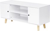 Luxiqo® TV Meubel - Modern TV Meubel Wit - TV Meubel Modern - 2 Deuren Opbergkast - 116 x 39.5 x 53.5 cm  - Wit