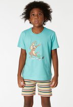 Woody pyjama jongens - mandril - groen - 221-1-PSS-S/717 - maat 164