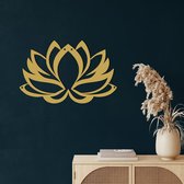Wanddecoratie |Lotus decor | Metal - Wall Art | Muurdecoratie | Woonkamer |Gouden| 117x76cm