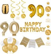 90 jaar Verjaardag Versiering pakket Gold