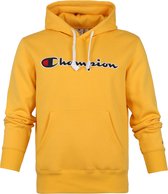 Champion - Hoodie Script Logo Geel - XL - Regular-fit