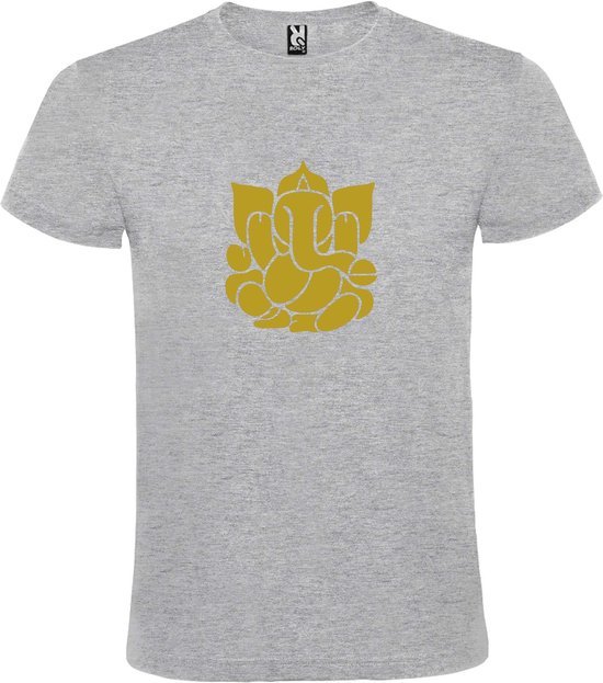 T-shirt Grijs avec imprimé de l'imprimé "holy Elephant Ganesha" Goud taille M